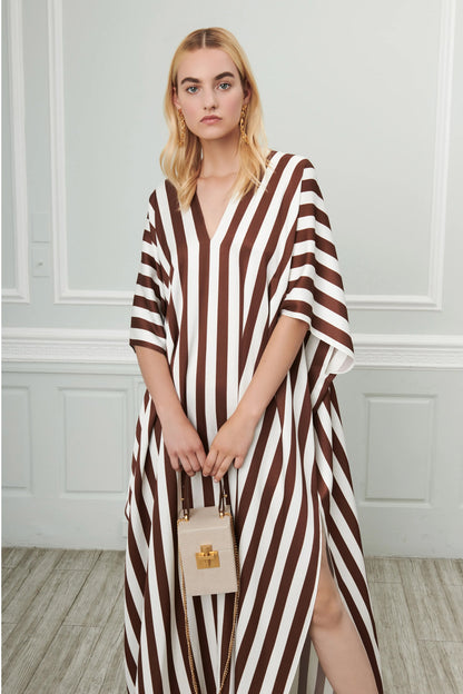Woman Printed Soft Satin Silk Kaftan