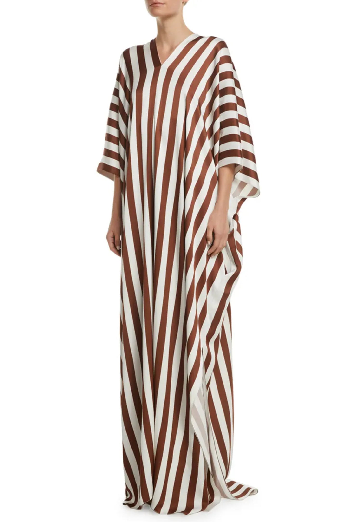 Woman Printed Soft Satin Silk Kaftan