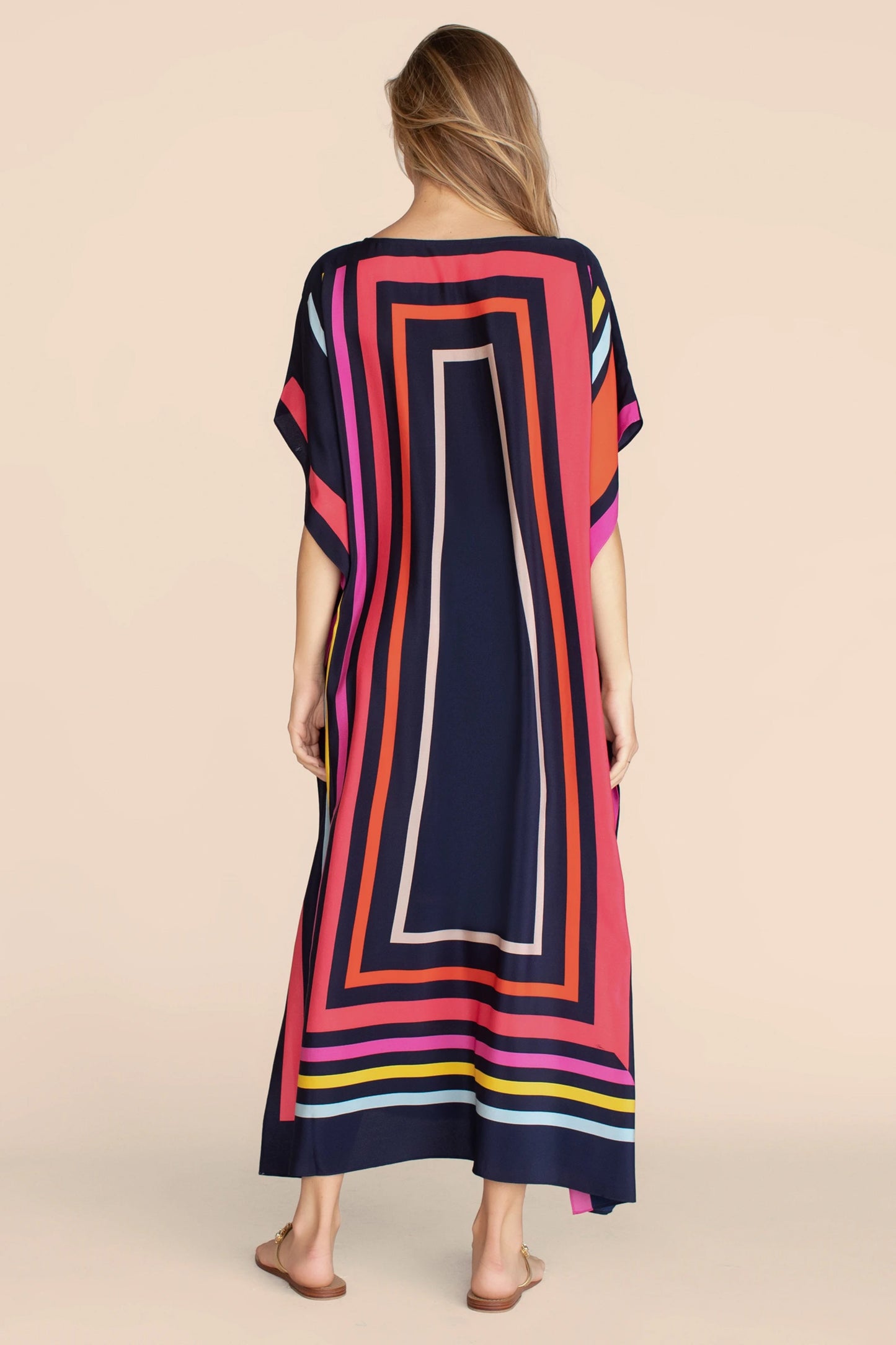Woman Printed Soft Satin Silk Kaftan