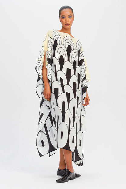 Woman Printed Soft Silk Crepe Kaftan