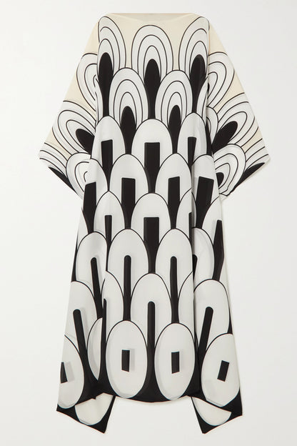 Woman Printed Soft Silk Crepe Kaftan