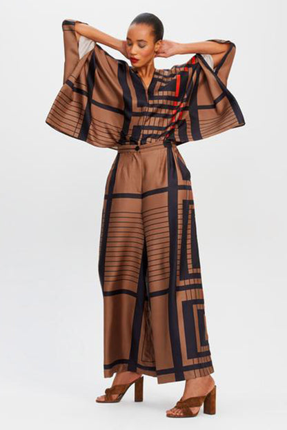 Woman Printed Soft Satin Silk Kaftan