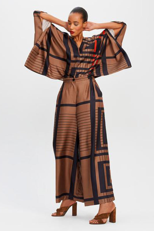 Woman Printed Soft Satin Silk Kaftan