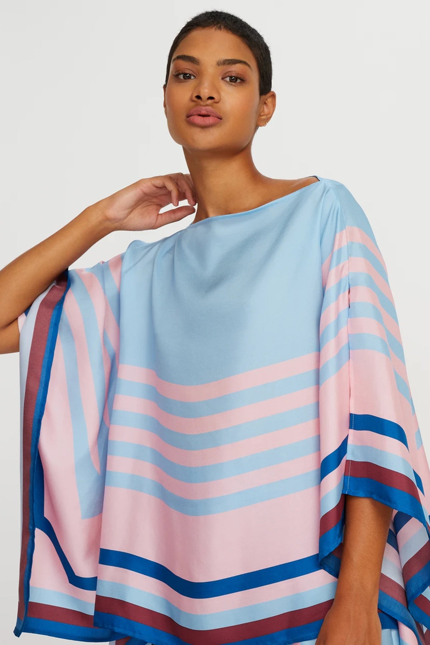 Woman Printed Soft Satin Silk Kaftan