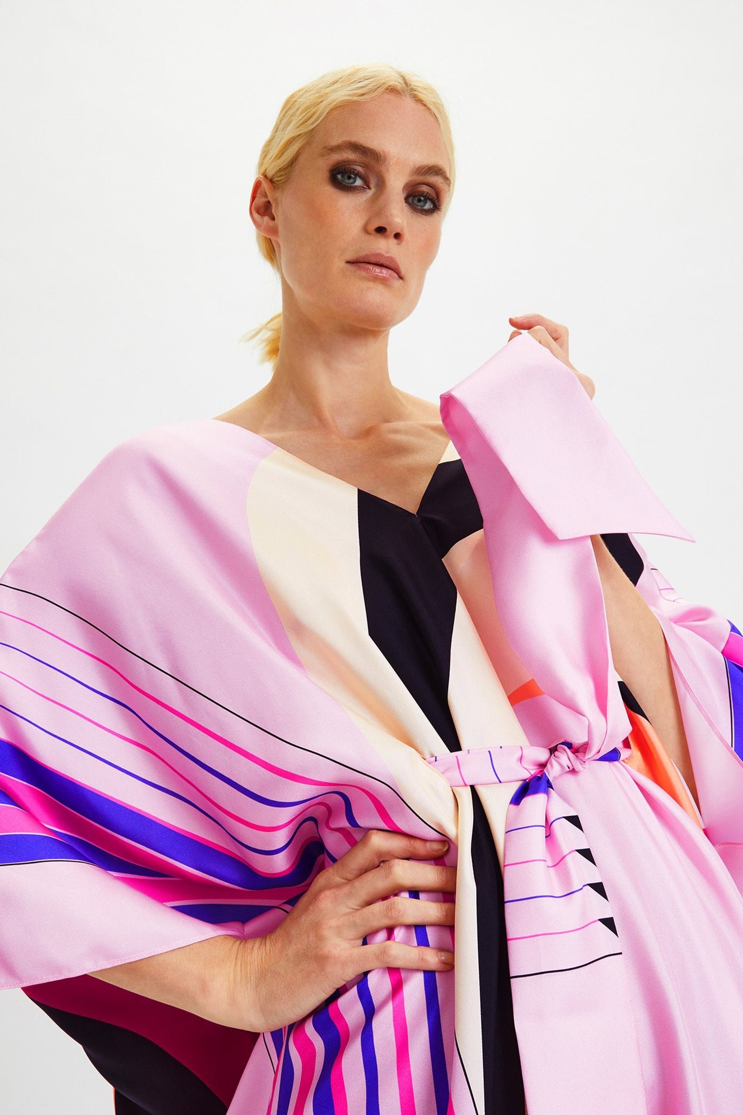 Woman Printed Soft Satin Silk Kaftan
