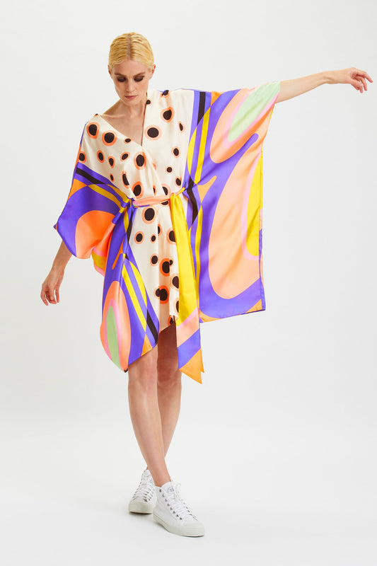Woman Printed Soft Satin Silk Kaftan