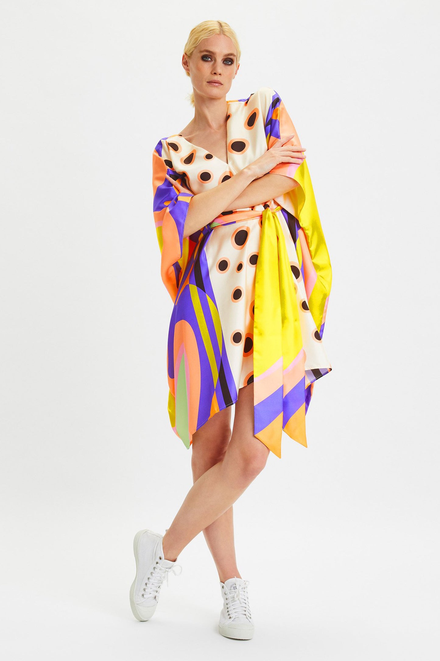 Woman Printed Soft Satin Silk Kaftan