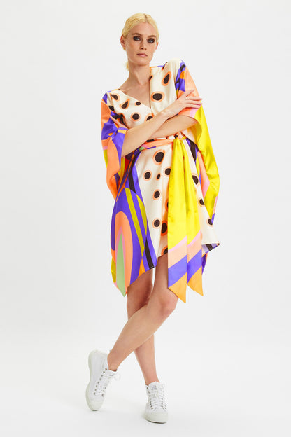 Woman Printed Soft Satin Silk Kaftan