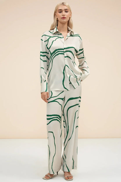 Woman Printed Silk Suit
