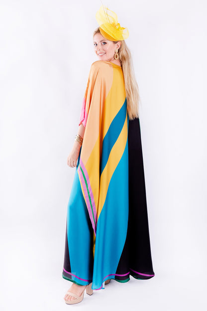 Multi Color Israeli Silk Kaftan