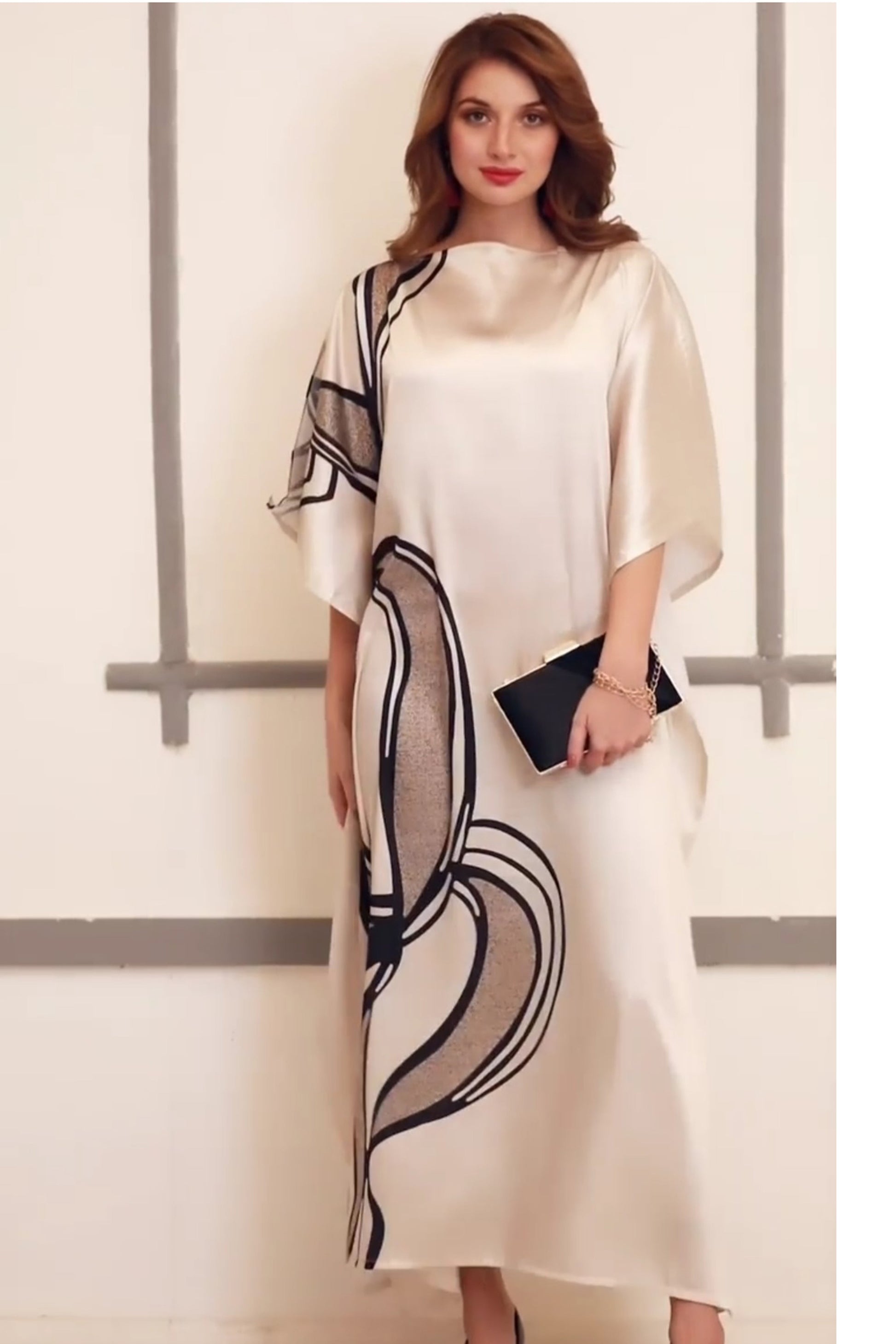 cream silk dressing gown Carolyn Butter-Cream silk-satin maxi dress