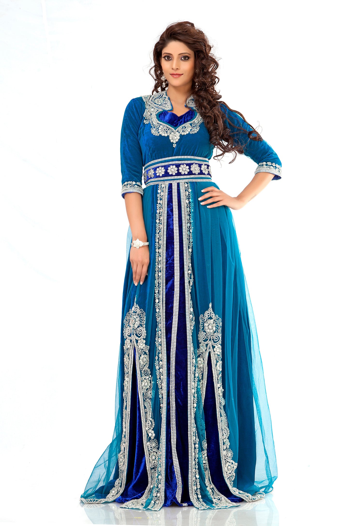 Sea Green Handband Moroccan Traditional Caftan