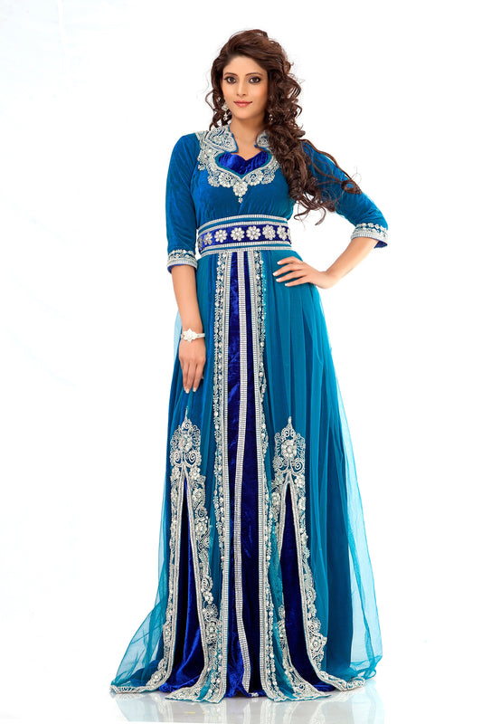 Sea Green Handband Moroccan Traditional Caftan