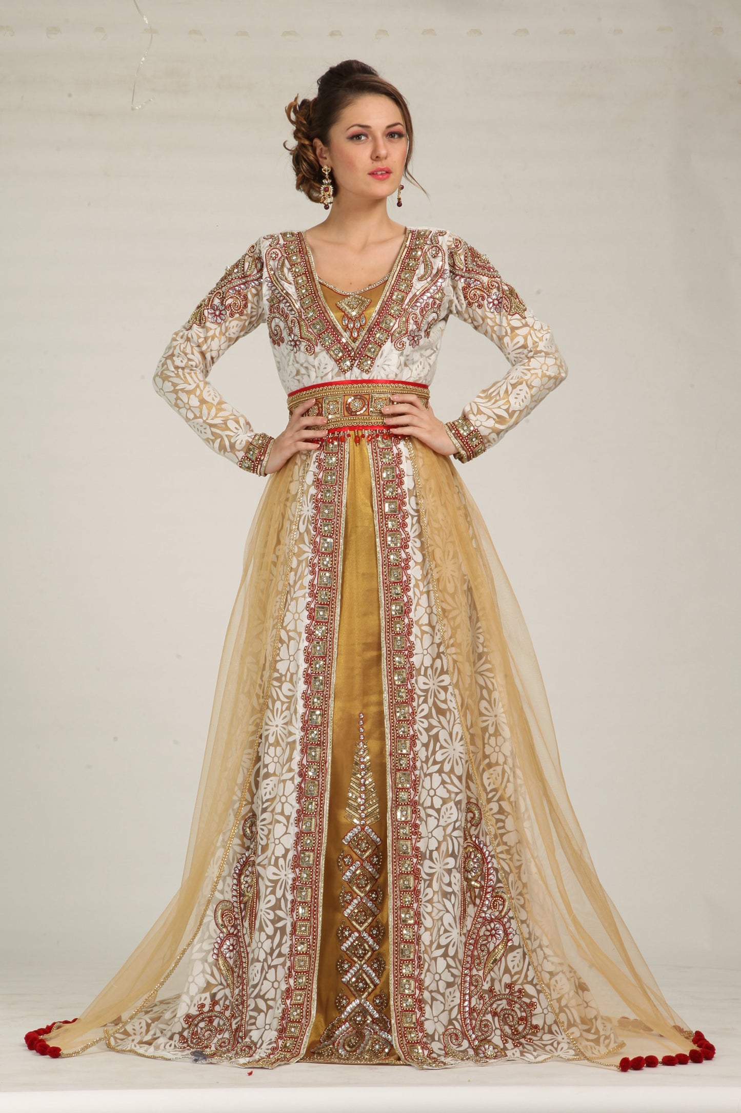 Unique Beige Wedding Moroccan Kaftans