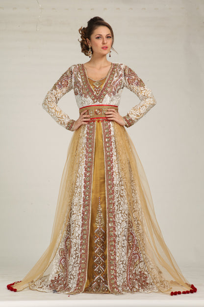 Unique Beige Wedding Moroccan Kaftans