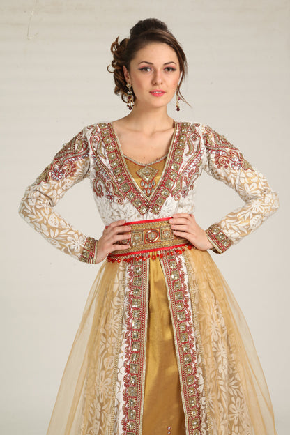 Unique Beige Wedding Moroccan Kaftans