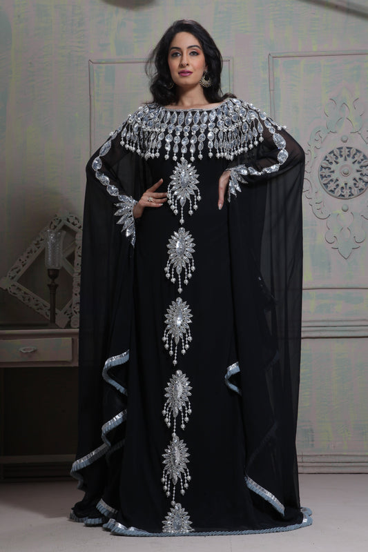 Black color Georgette Islamic Wedding Kaftan