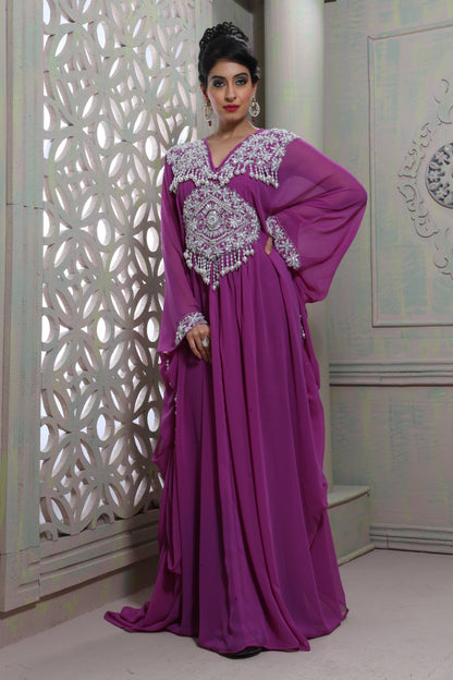 Purple Designer Butterfly Kaftan