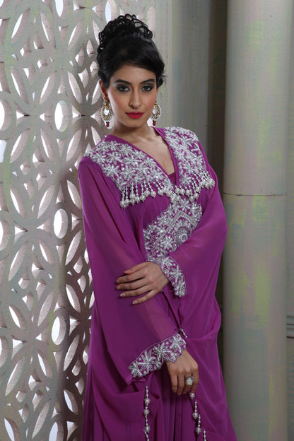 Purple Designer Butterfly Kaftan