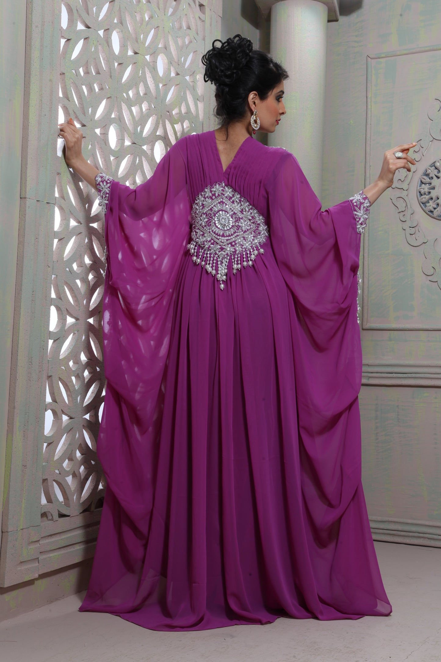 Purple Designer Butterfly Kaftan