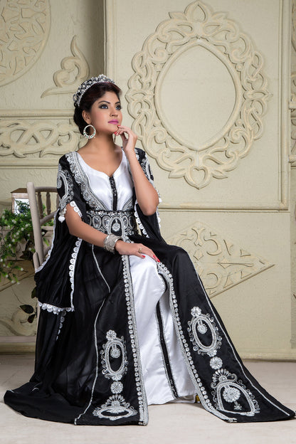 Black Color Jacket Style Moroccan Kaftan