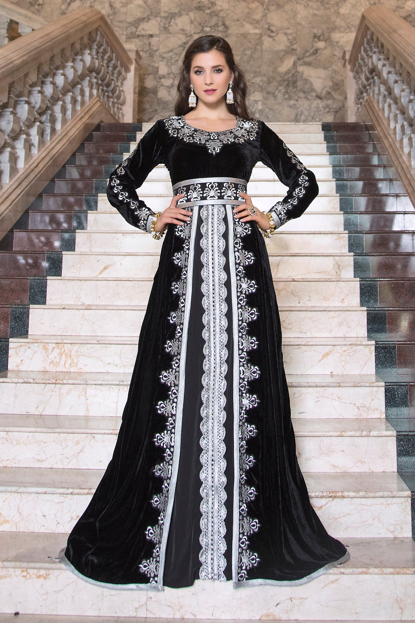Black Color Arabic Takchita Kaftan