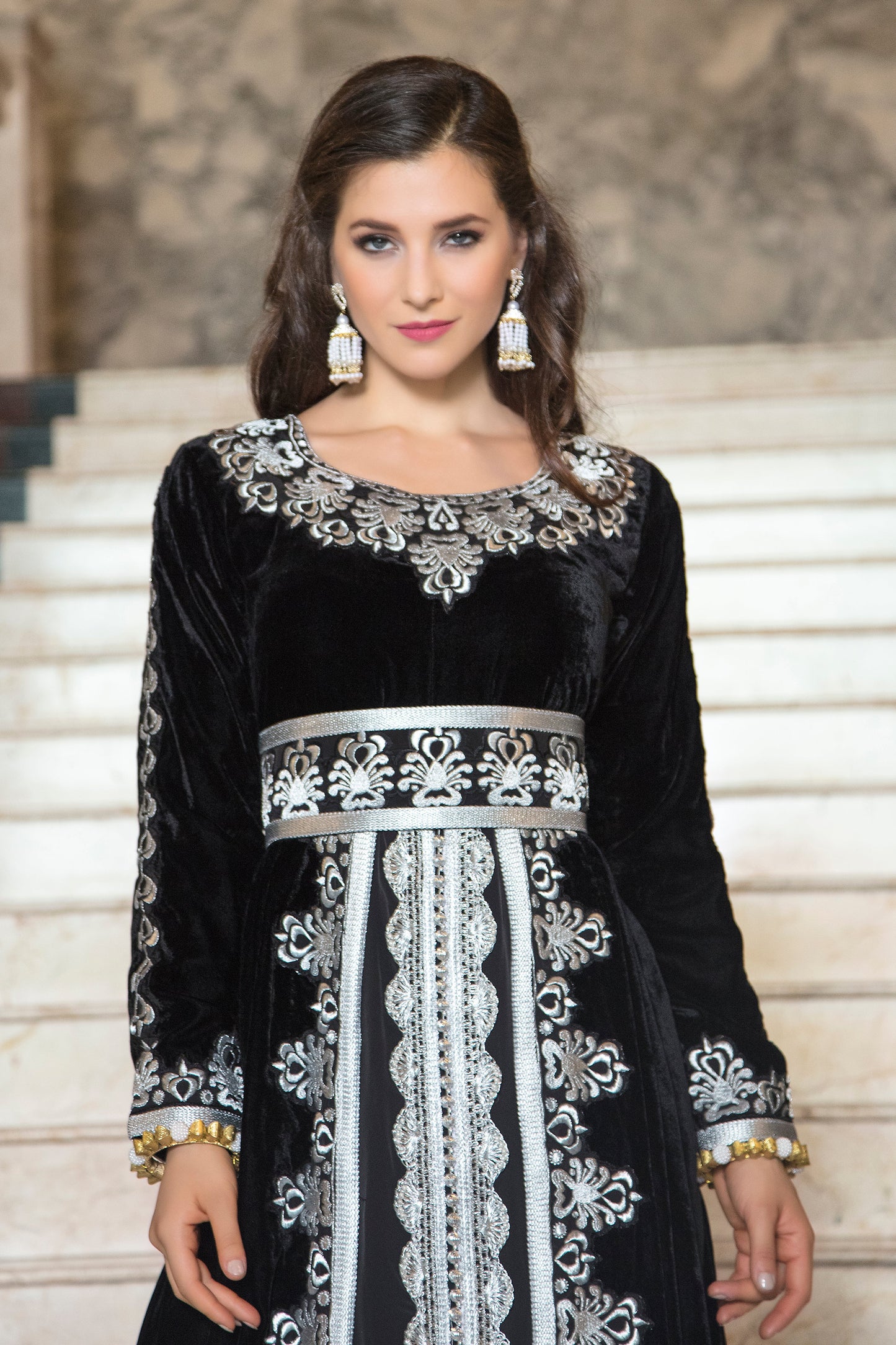Black Color Arabic Takchita Kaftan