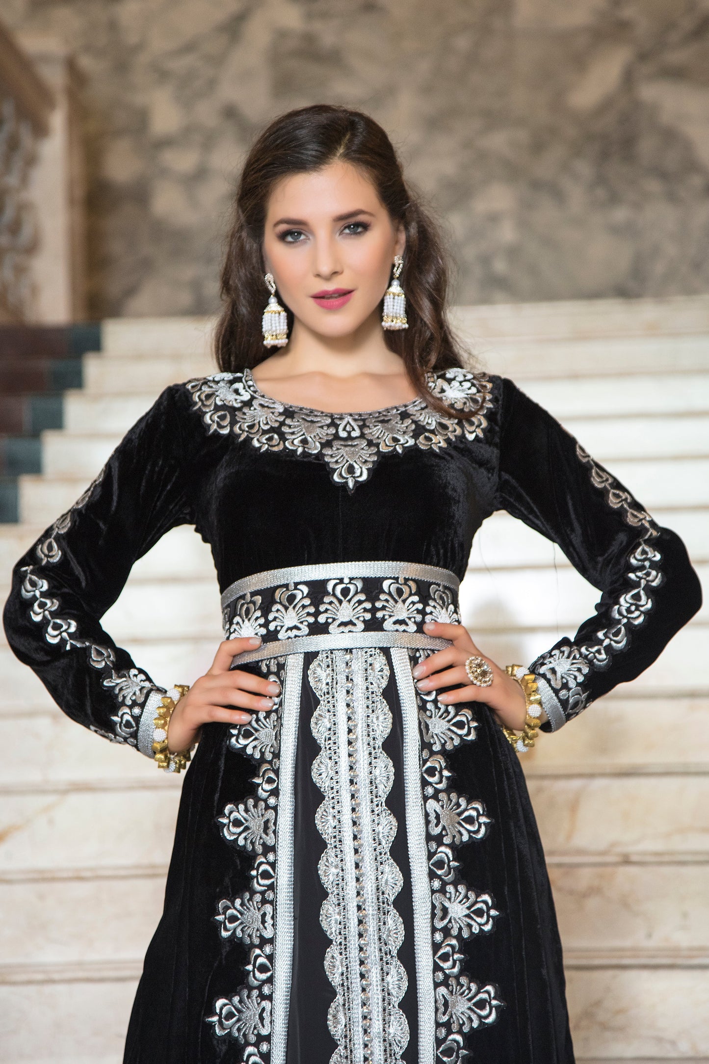 Black Color Arabic Takchita Kaftan