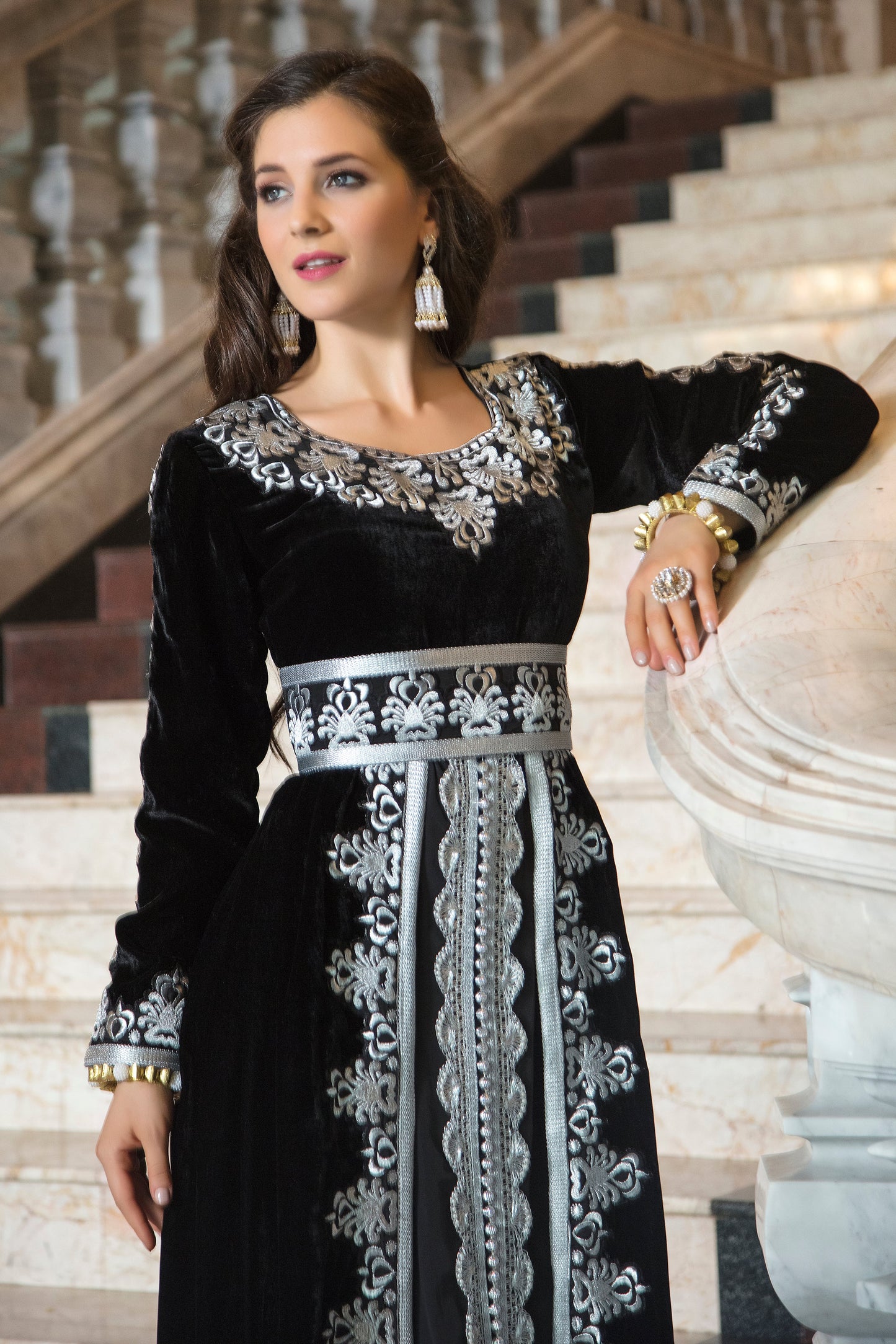 Black Color Arabic Takchita Kaftan