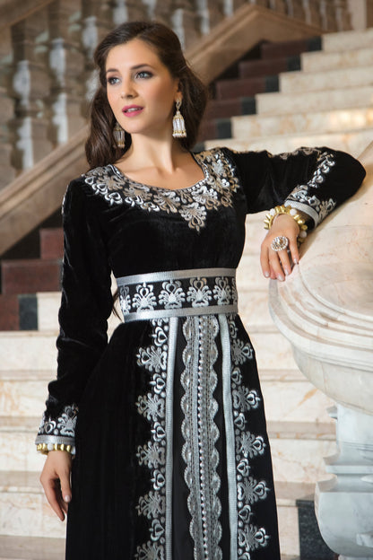 Black Color Arabic Takchita Kaftan