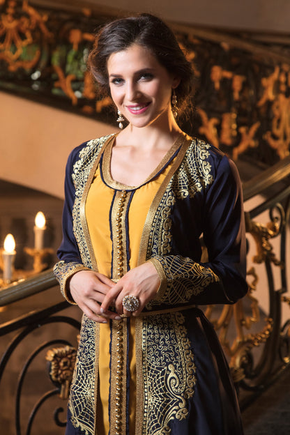 Dark Blue Party Wear Designer Kaftan