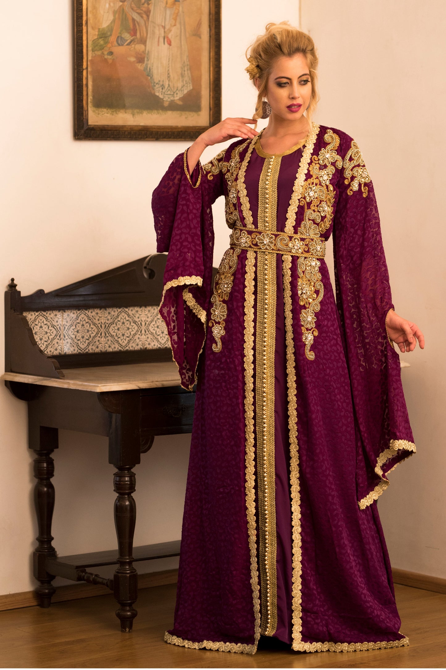 Violet Moroccan Wedding Caftan