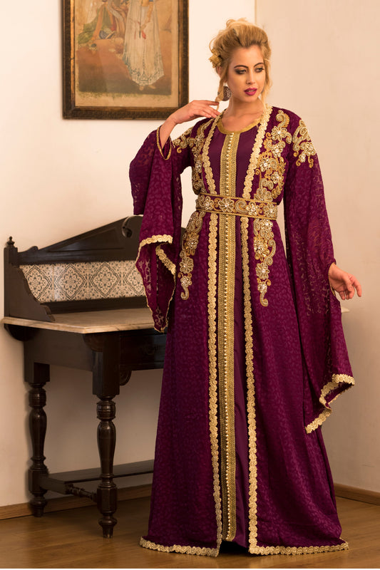 Violet Moroccan Wedding Caftan