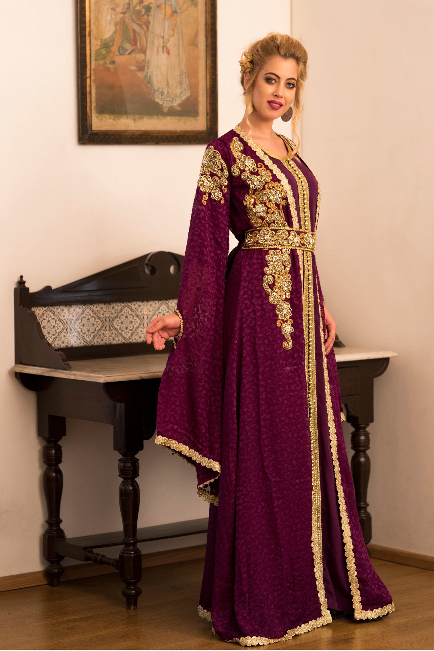 Violet Moroccan Wedding Caftan