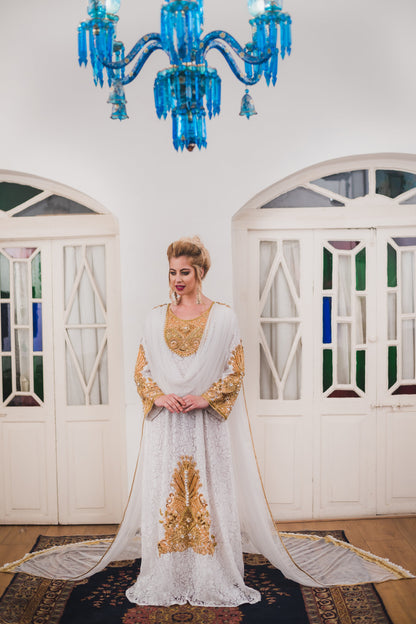 White Takchita Designer Kaftan