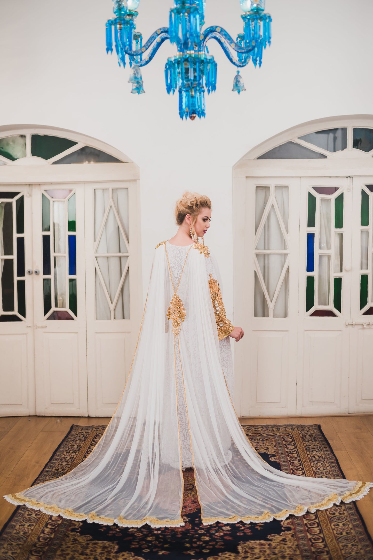 White Takchita Designer Kaftan