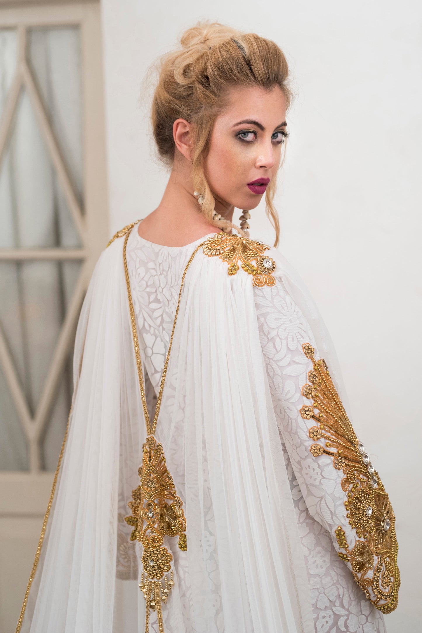 White Takchita Designer Kaftan