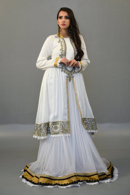 White Color Maxi Abaya