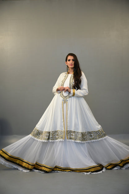 White Color Maxi Abaya