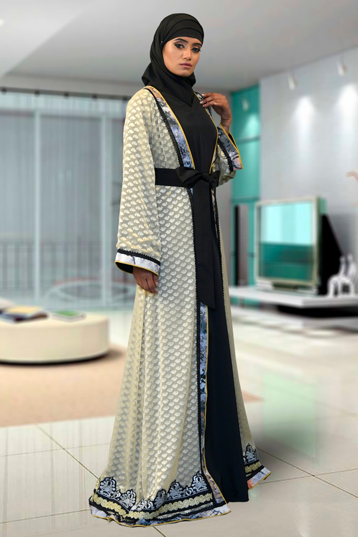 Biskit Color Abaya Caftan