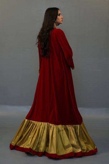 Maroon Color Moroccan Kaftan
