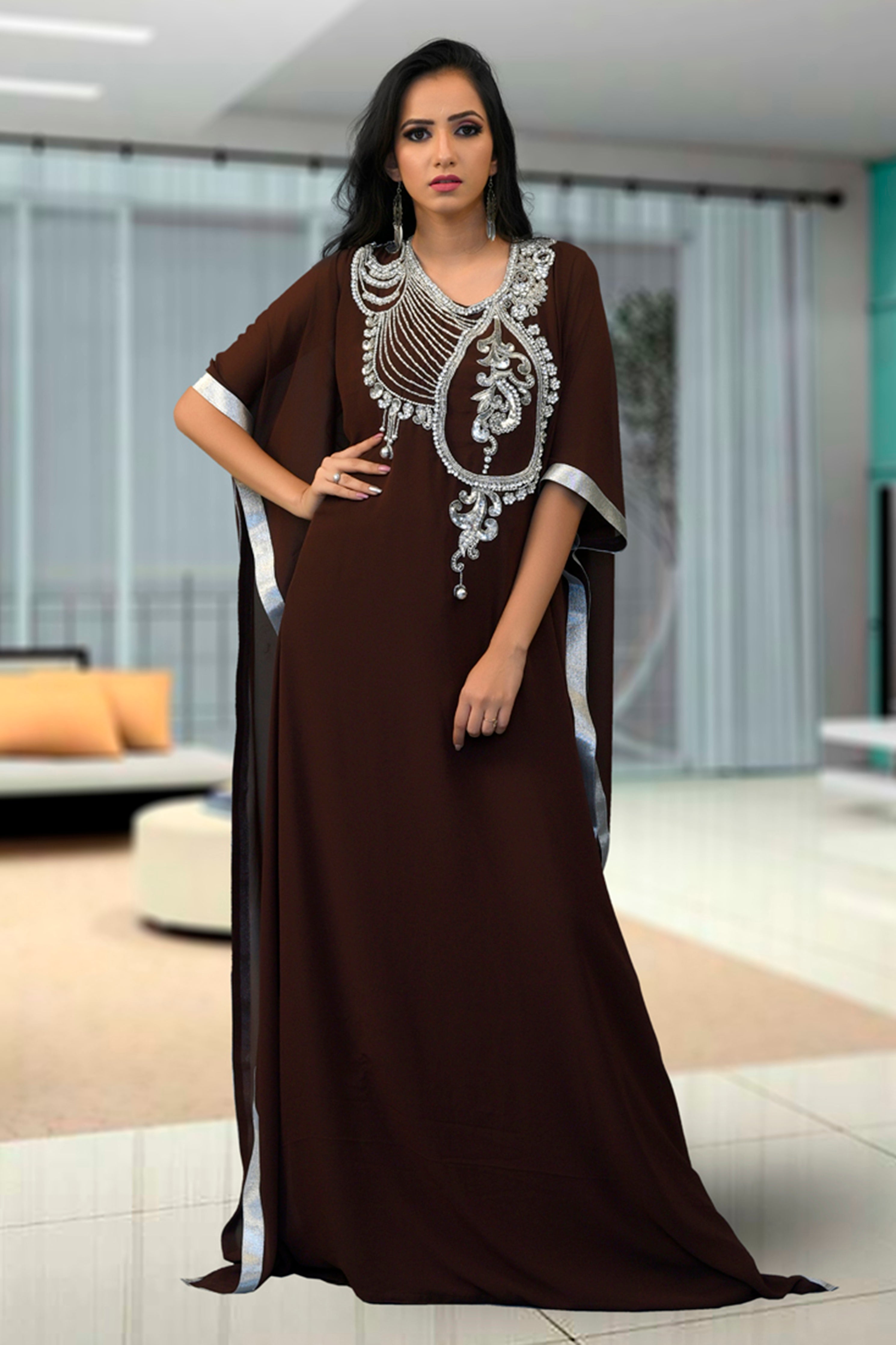 Israeli Bath Robe Brown Color Israeli Kaftan – RobeDesert