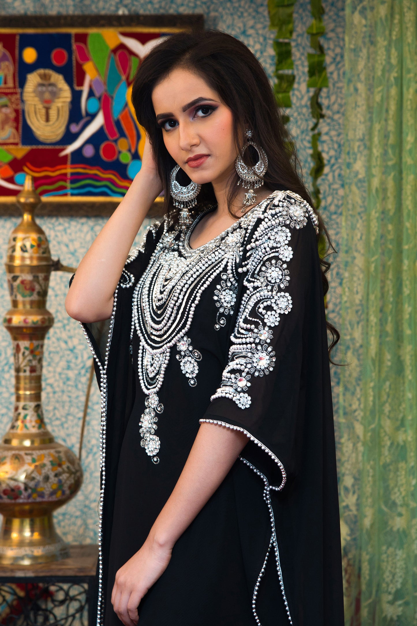 Black Color Georgette Kaftan