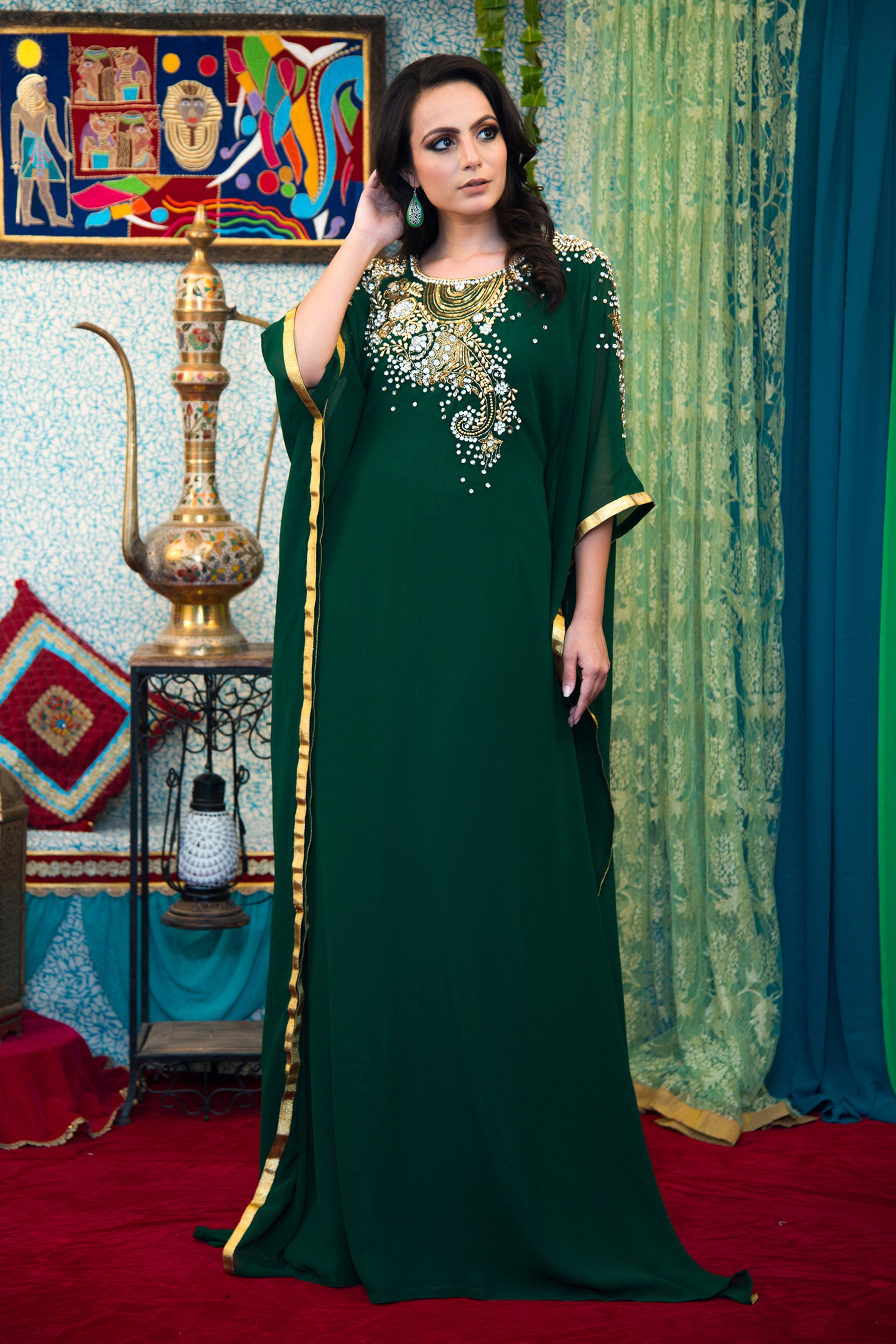 Dark Green Color Georgette Kaftan Dark Green Color Georgette Kaftan
