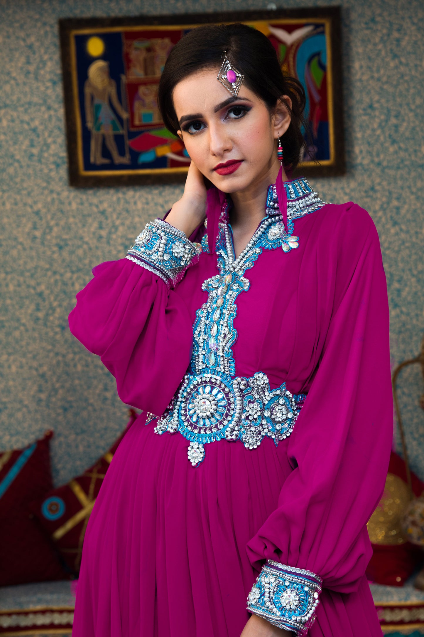 Purple Color PartyWear Kaftan