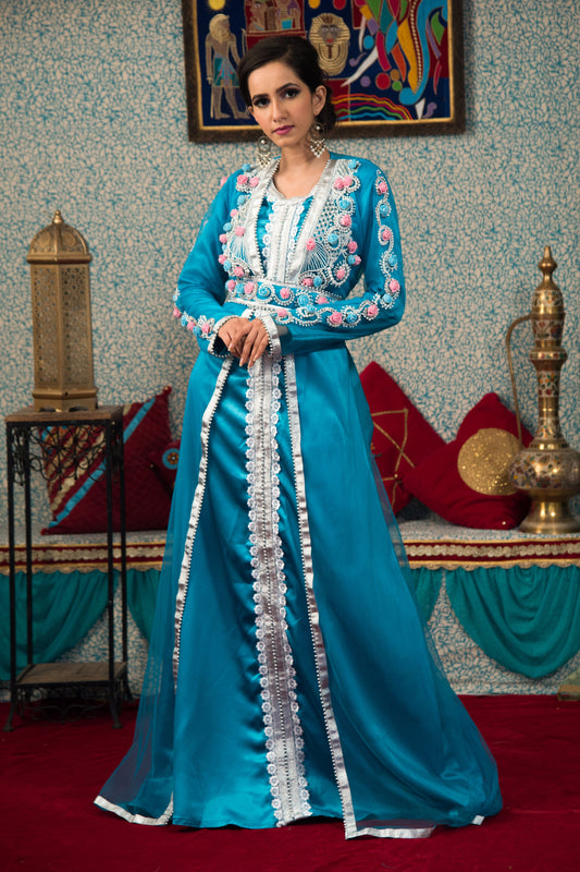 Firozi Color Designer Kaftan