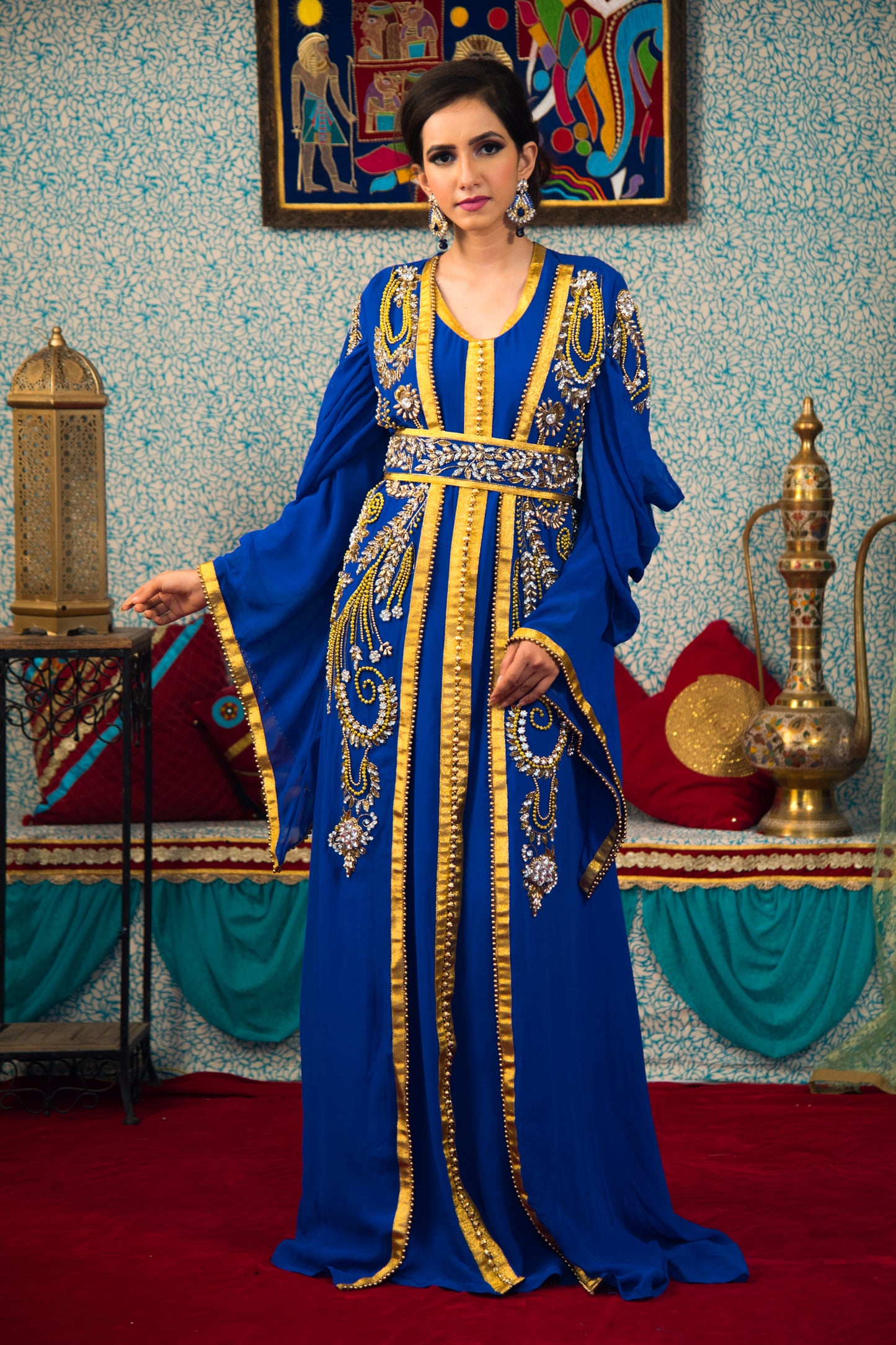 Blue Color Morrocon Style Kaftan