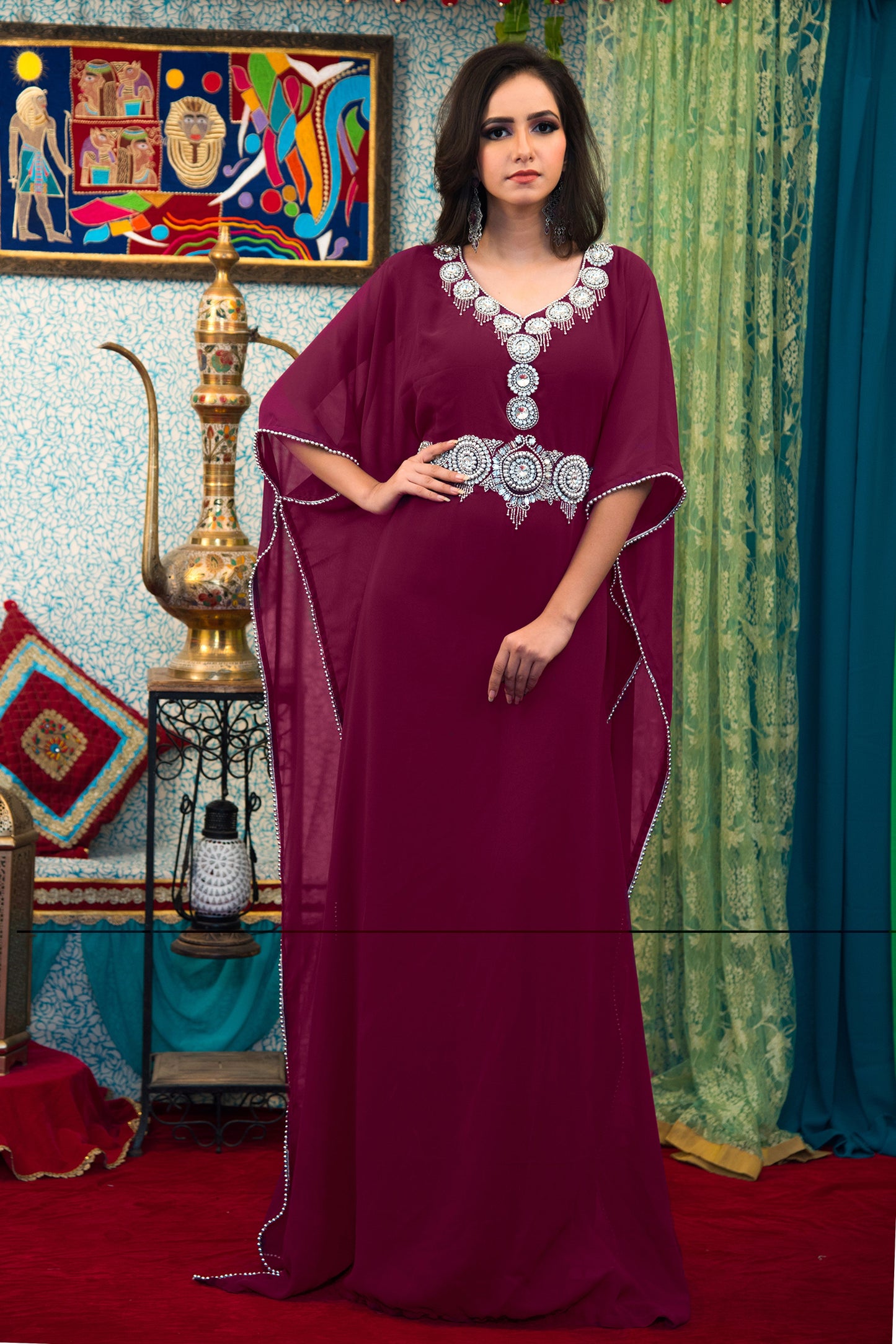 Violet Color Israeli Kaftan