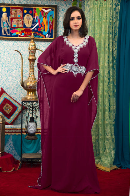 Violet Color Israeli Kaftan