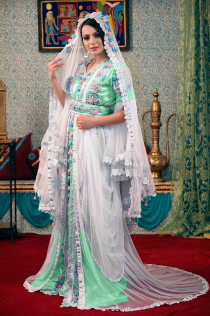 White Color Arabic Moroccan Wedding Caftan